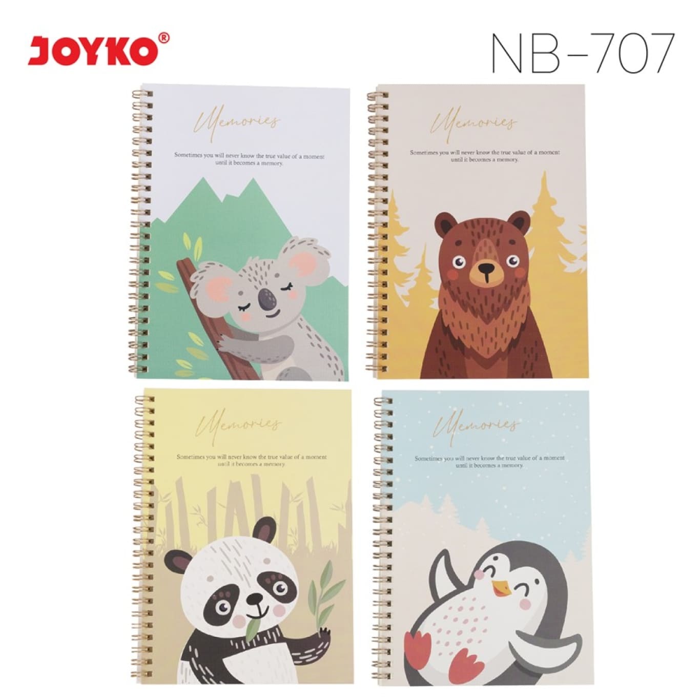 Joyko Notebook A5 Diary Agenda Buku Catatan Bergaris NB-707~711 Animal [60 Lembar]