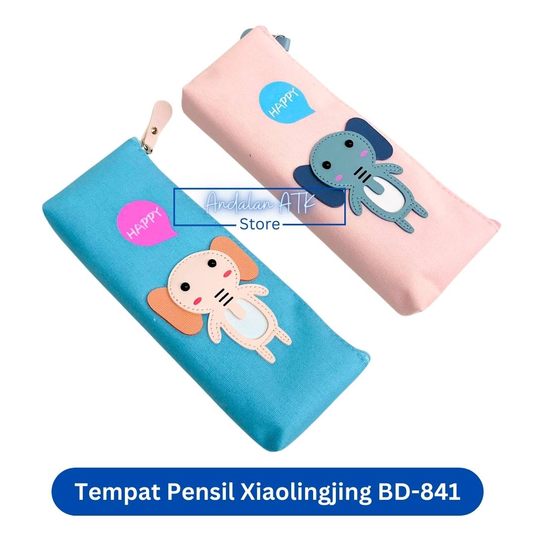 Tempat Pensil Anak Xiaolingjing Gajah BD-841 Kain / Kotak Pensil / Pencil Case