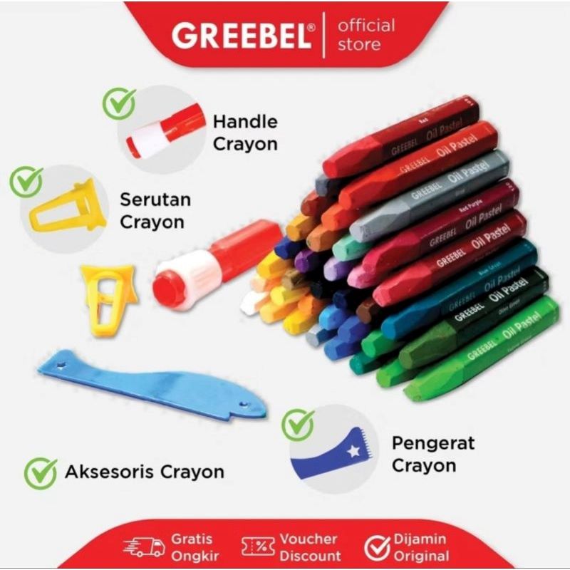 Greebel Oil Pastel PP-55C 55 Warna / Crayon / Krayon Greebel