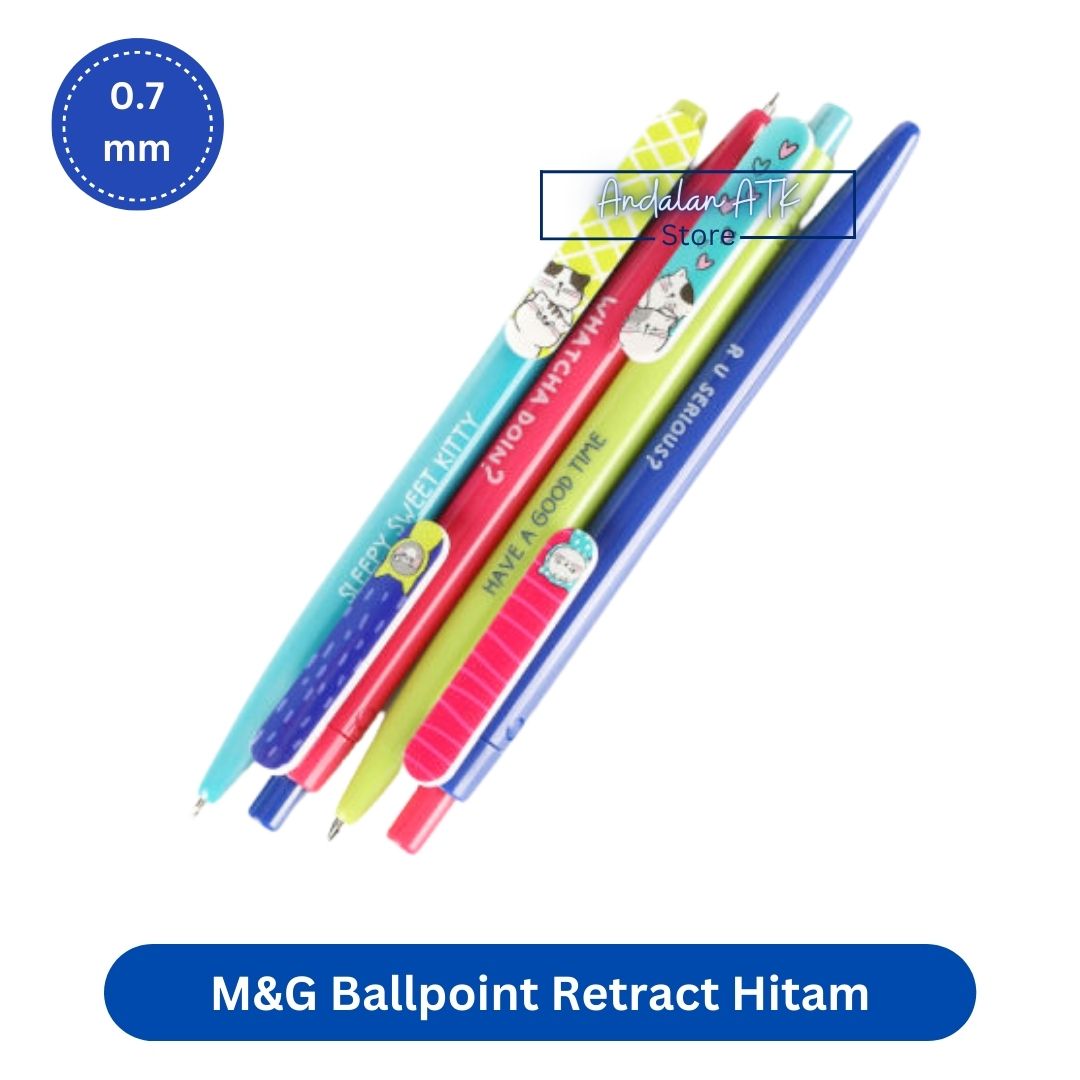 M&G Ballpoint Retract 0.7mm Hitam ABP20180 / Pulpen pena M&G