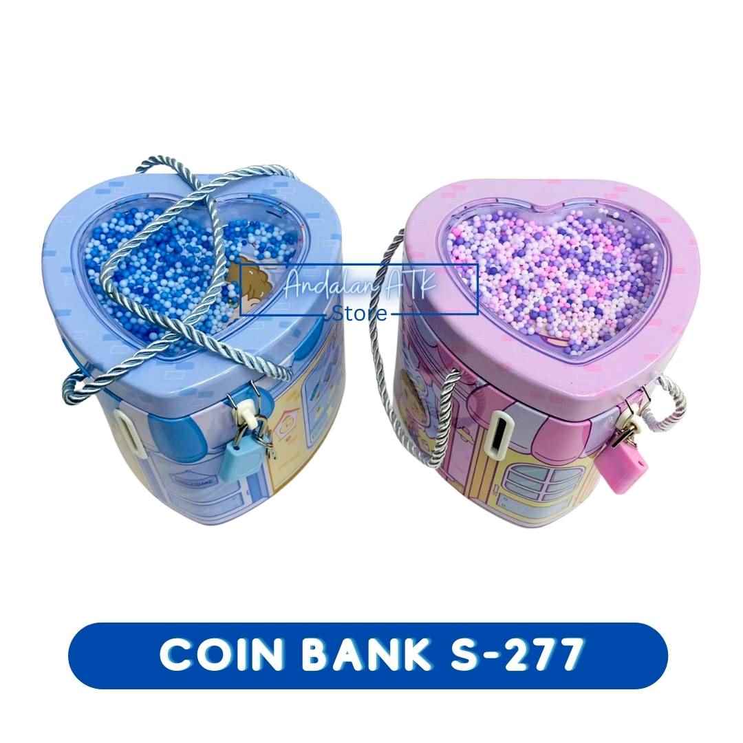 Coin Bank / Celengan Anak Kunci Gembok Foam Butir Bentuk Love S-277 Xiaolingjing