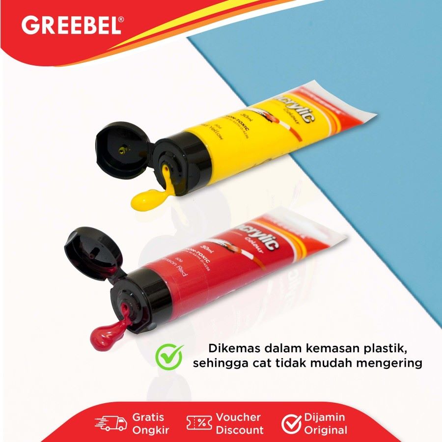 Cat Akrilik Greebel Acrylic Paint 30ML Tube / Cat Acrylic Greebel / Cat Lukis Akrilik