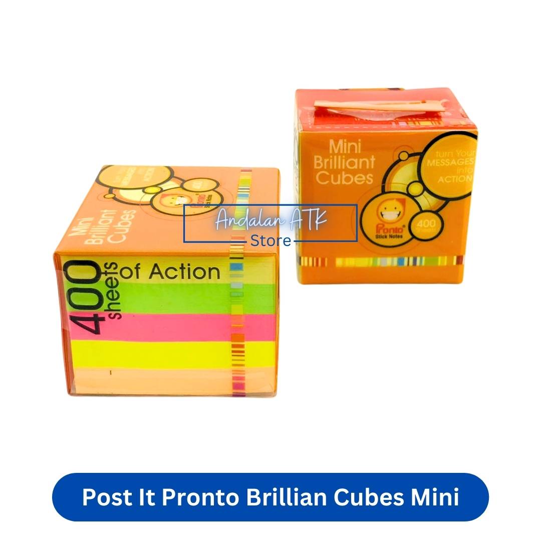 Brilliant Cubes Pronto Mini 50x50 mm 5 Warna / Sticky Notes / Post It Pronto / Memo Tempel