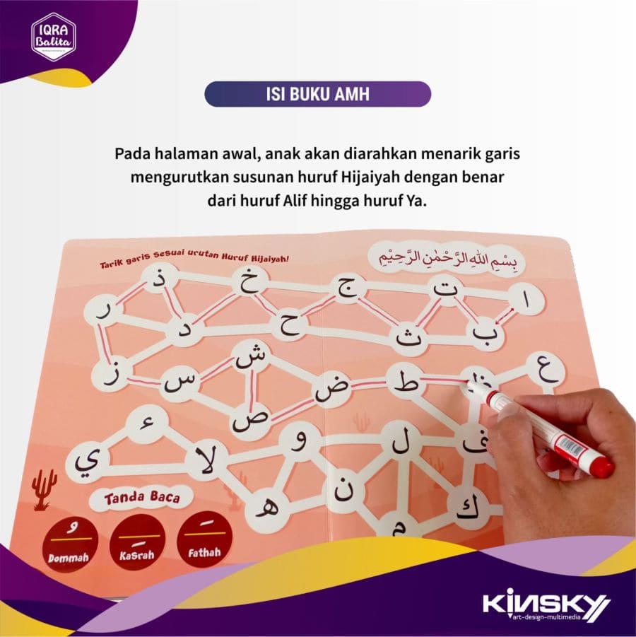 Buku Aktivitas Menulis Hijaiyah Board Book [Bonus Spidol] / Boardbook / Buku Belajar Anak