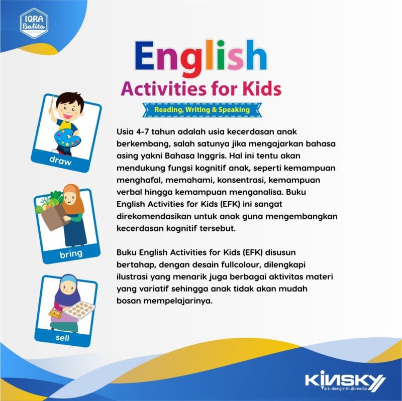 Buku English Activities For Kids / Buku belajar Anak Bahasa Inggris / Boardbook