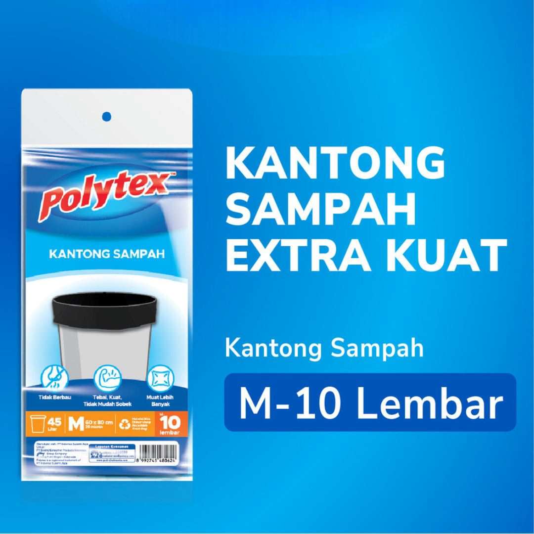 Polytex Kantong Sampah Ukuran M, L, XL / Plastik Sampah
