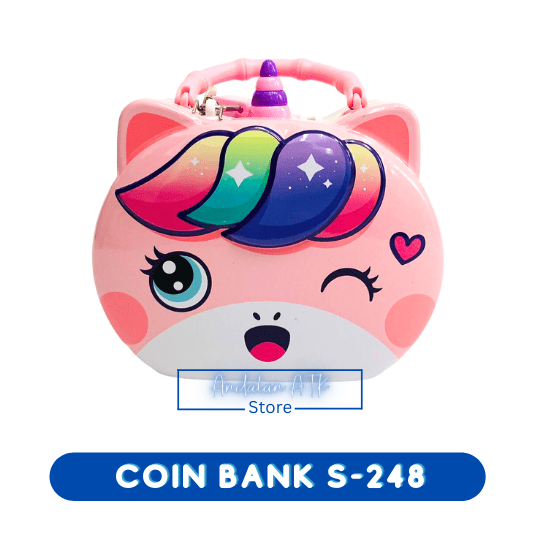 Coin Bank / Celengan Anak Kunci Gembok Karakter Kepala Unicorn S-248 Xiaolingjing