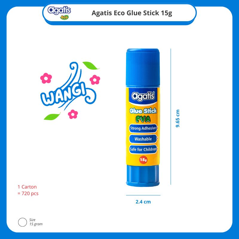Lem Kertas / Agatis Eco Glue Stick G15-LS2401 G15-01 With PVA 15gr