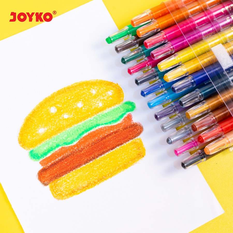 Krayon Putar Joyko 12 Warna Mini dan Panjang / Twist Oil Pastel Crayon / Crayon Joyko