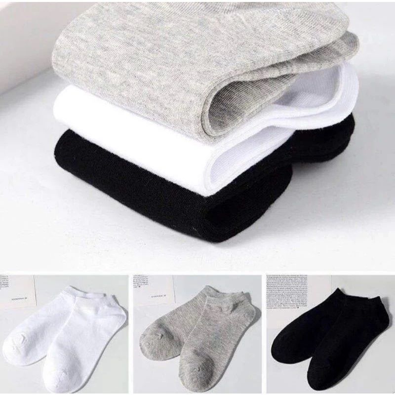 Kaus Kaki Mata Kaki Pendek Polos Hitam, Abu-abu, Putih / Kaos Kaki