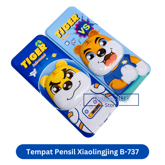 Tempat Pensil Anak Xiaolingjing B-737 Tiger Kaleng / Kotak Pensil / Pencil Case
