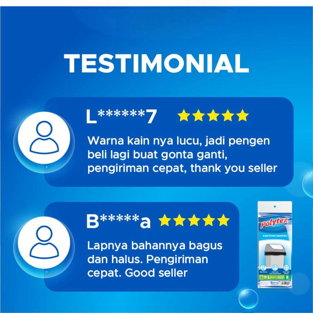 Polytex Kantong Sampah Ukuran M, L, XL / Plastik Sampah