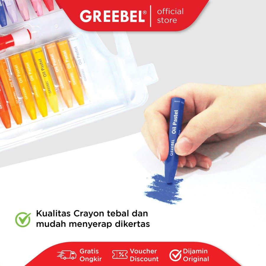 Greebel Oil Pastel PP-48C 48 Warna / Crayon / Krayon Greebel