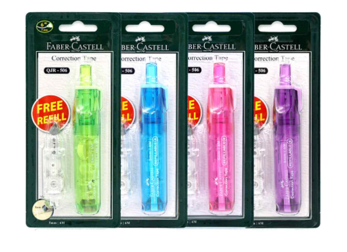 Tip Ex Kertas / Correction Tape Faber Castell QJR-506 + 1 refill / Tipex