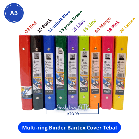 Multi-Ring Binder Bantex 1324 Ukuran A5 Cover Tebal / Notebook