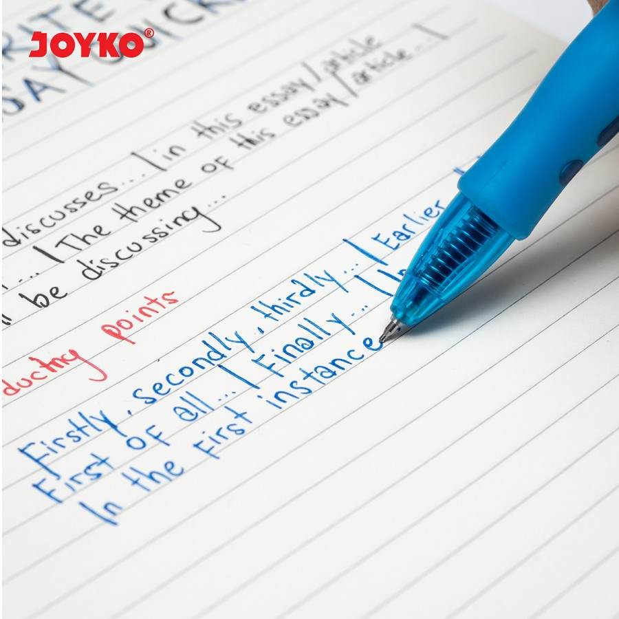 Pulpen / Ballpen Gell Joyko GP-265NT Needle Tip Ukuran 0.5mm Warna Black , Red, Blue