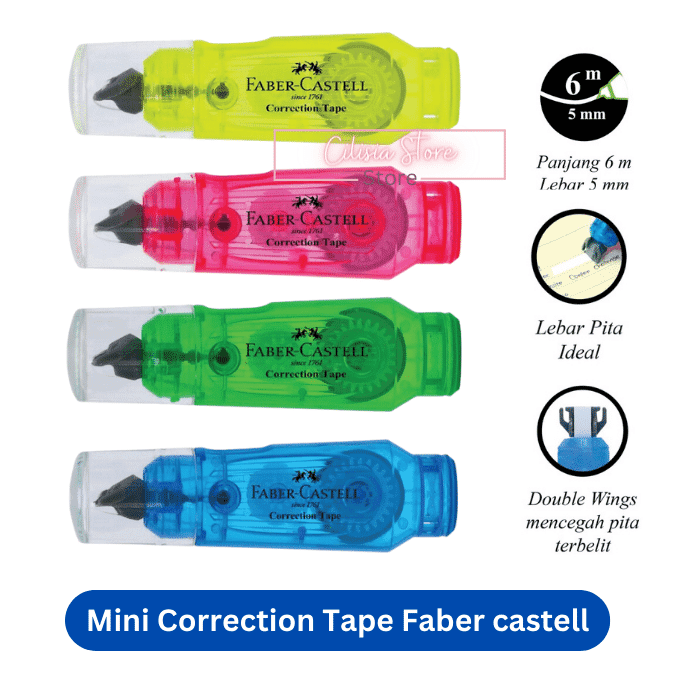 Tip Ex Kertas / Mini Correction Tape Faber Castell Barrel Tipex