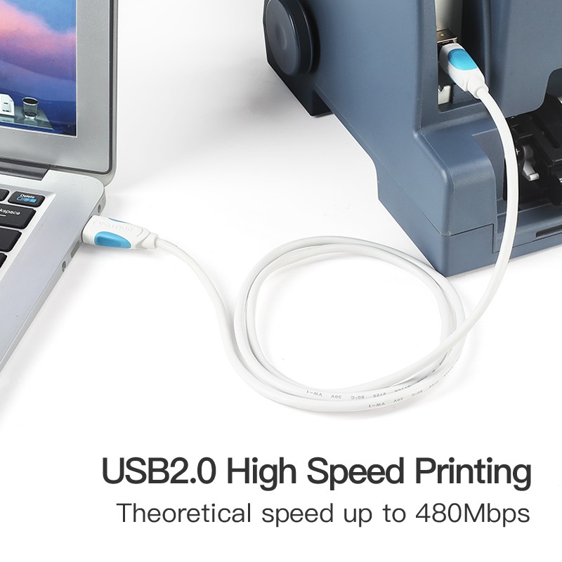 Vention - Kabel Printer USB 2.0 A Male - B Male 1.5M - 3M - 5M - 10M Black VAS-A16