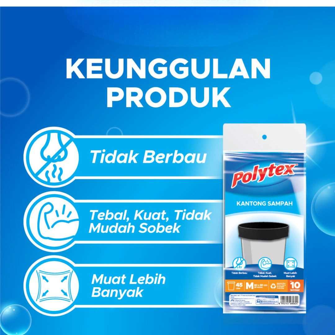 Polytex Kantong Sampah Ukuran M, L, XL / Plastik Sampah