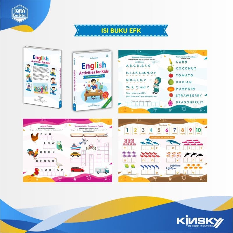 Buku English Activities For Kids / Buku belajar Anak Bahasa Inggris / Boardbook