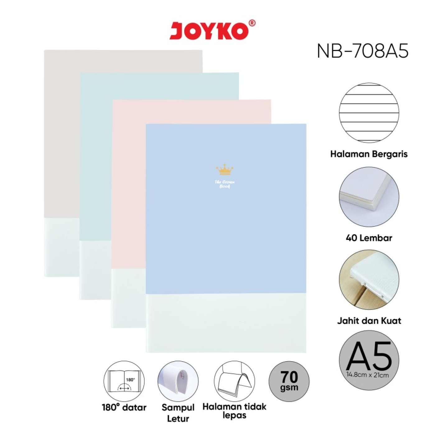 Joyko Notebook A5 Diary Agenda Buku Catatan Bergaris NB-708 [40 Lembar]