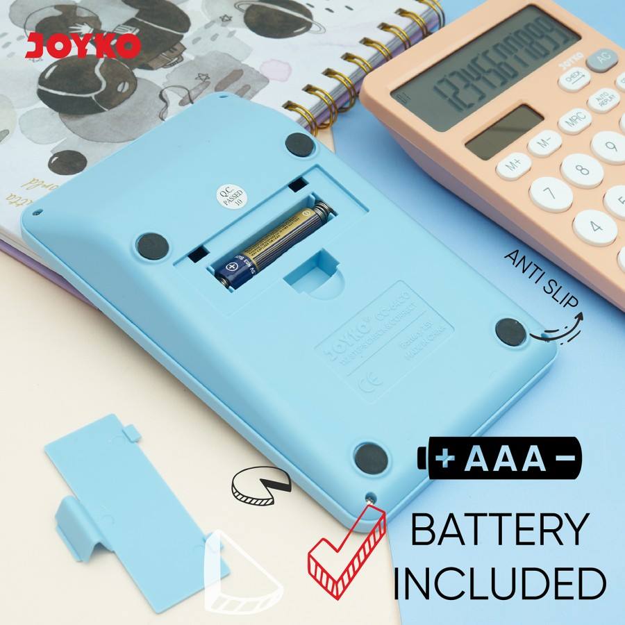 Kalkulator Joyko / Calculator Tipe CC-64 CO Colour / 12 Digit Dual Power