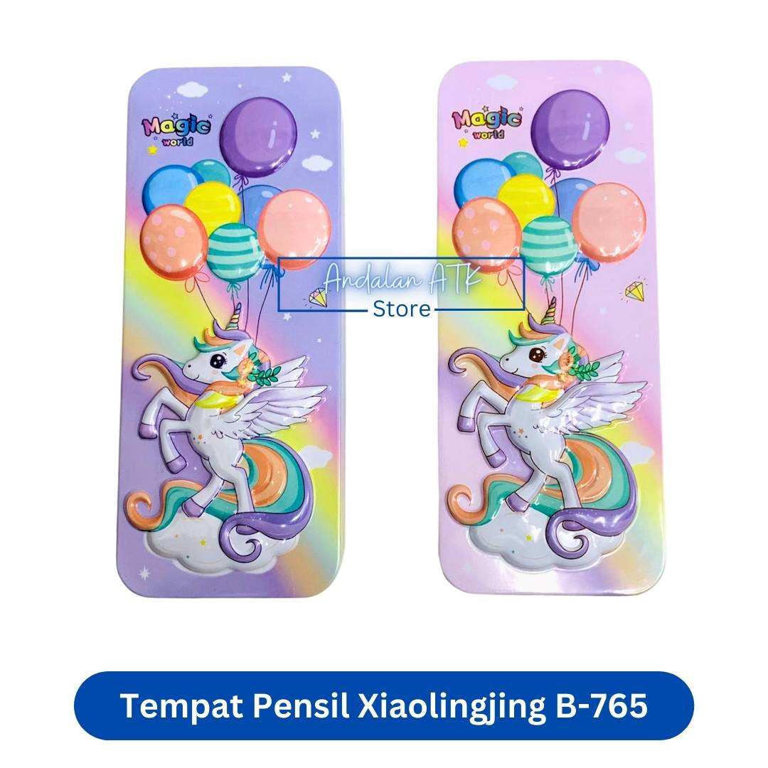 Tempat Pensil Anak Xiaolingjing B-765 Unicorn Kaleng / Kotak Pensil / Pencil Case