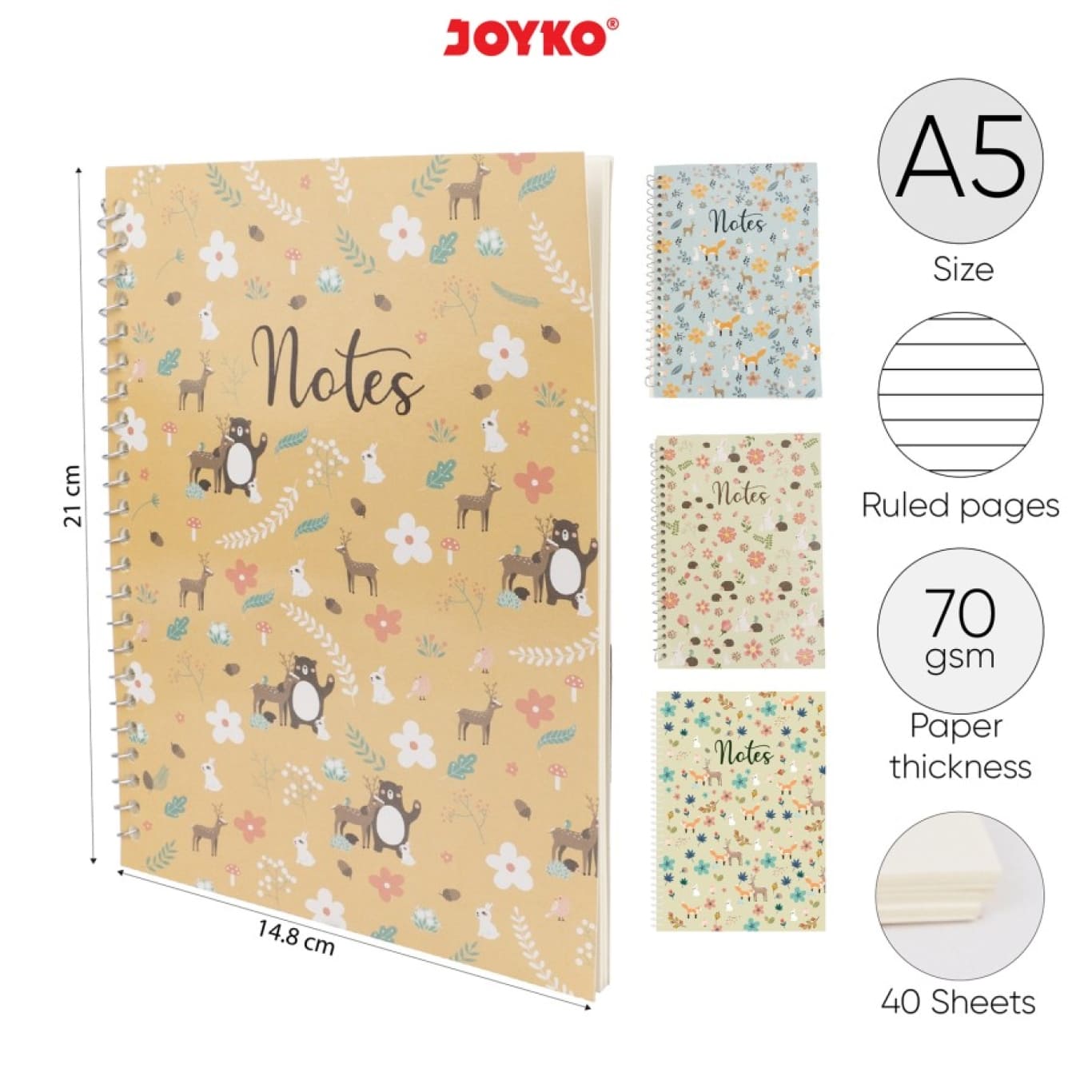 Joyko Notebook A5 Diary Agenda Buku Catatan Bergaris NB-689 [40 Lembar]