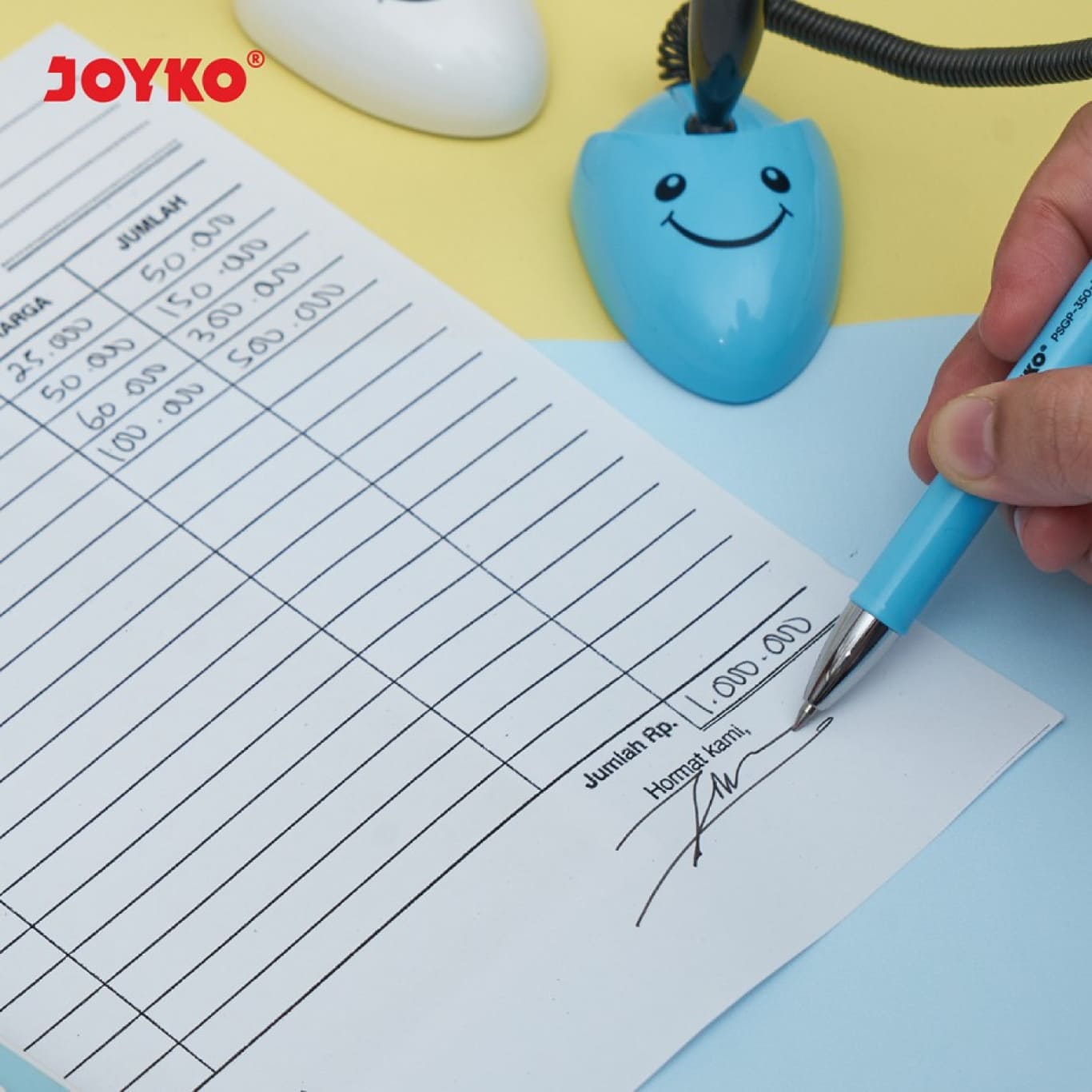 Pulpen Meja / Ballpen Desk Pen Stand Joyko PSGP-350 0.5 mm Gell Ink Warna Hitam