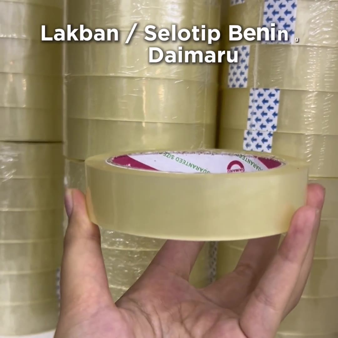 Video review Lakban OPP / Isolasi Bening / Selotip Daimaru 24mm atau 1inchi Panjang 72 Yard