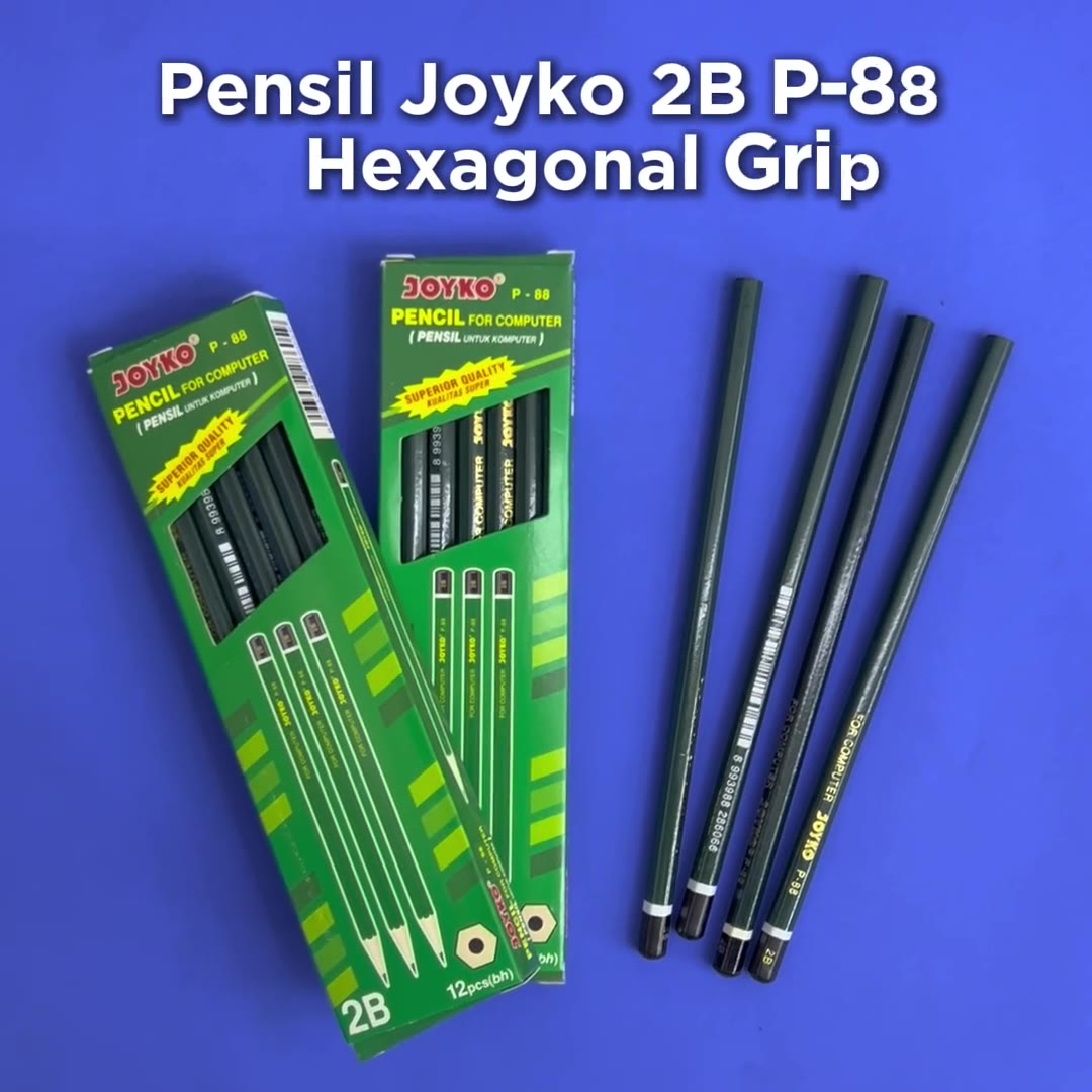 Video review Pensil Joyko Tipe 2B / Pencil Joyko P88 Hexagonal Grip
