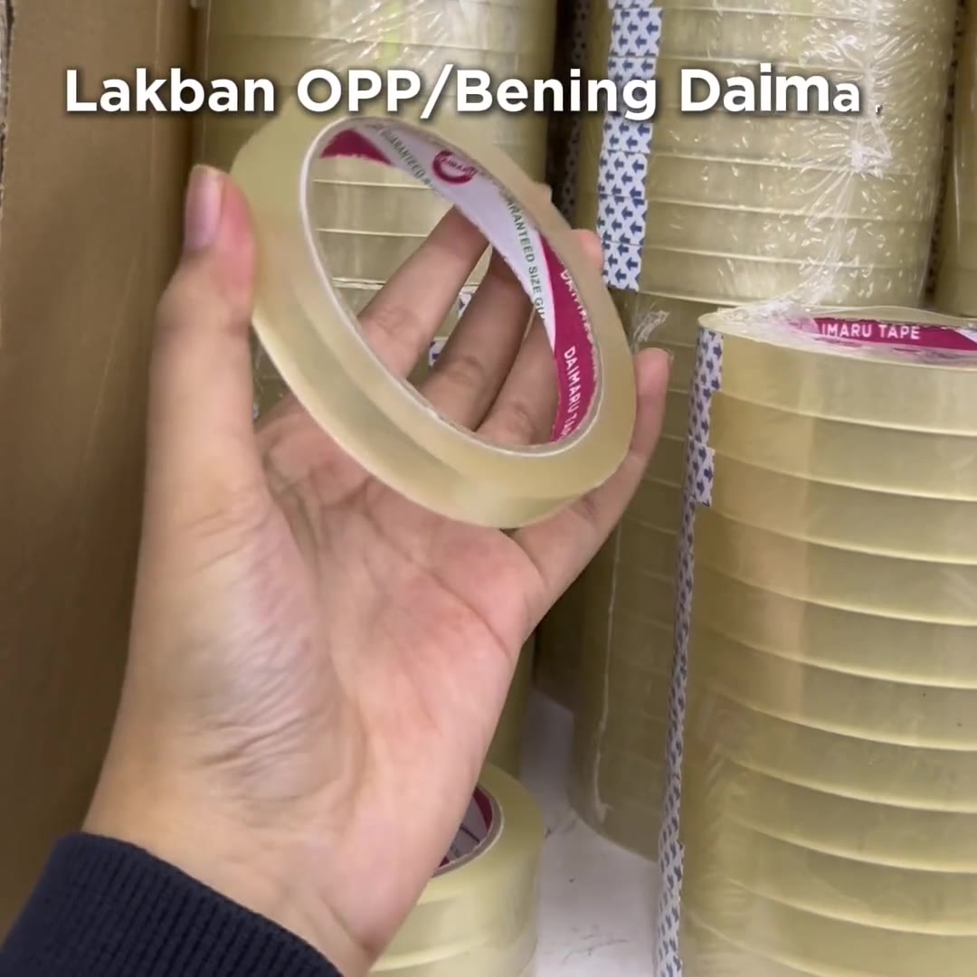 Video review Lakban OPP / Isolasi Bening / Selotip Daimaru 12mm atau 0.5inchi Panjang 72 Yard