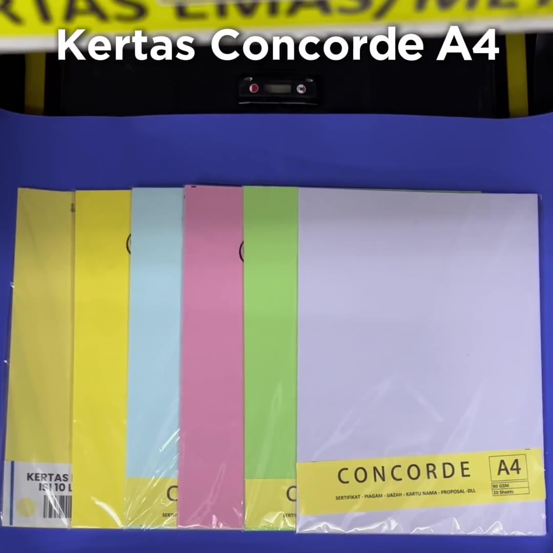 Video review Kertas Concorde Ukuran A4 Isi 20 Lembar [90gr, 160gr dan 220gr] Kertas Sertifikat Brief Card