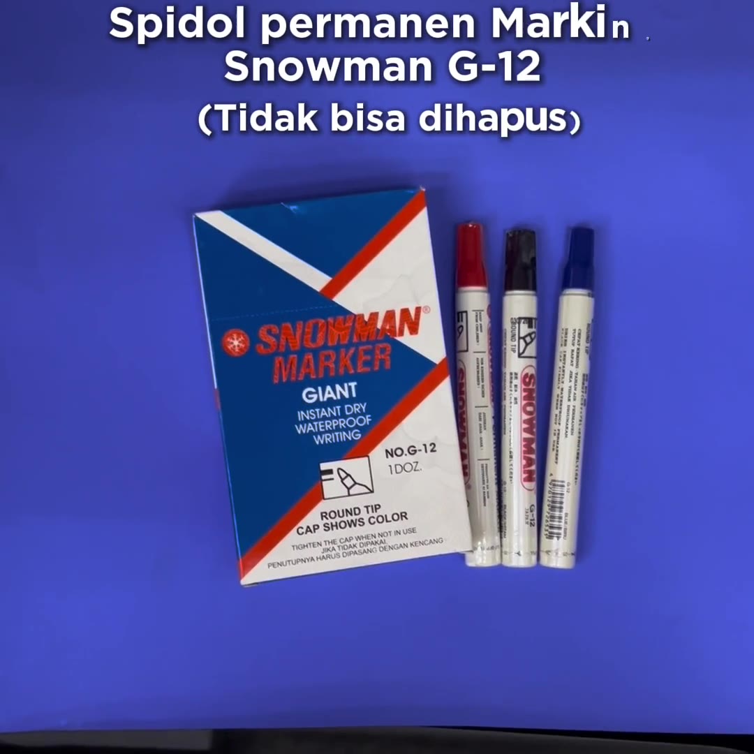 Video review Spidol Permanen Marking Snowman G-12 / Tidak Bisa Dihapus
