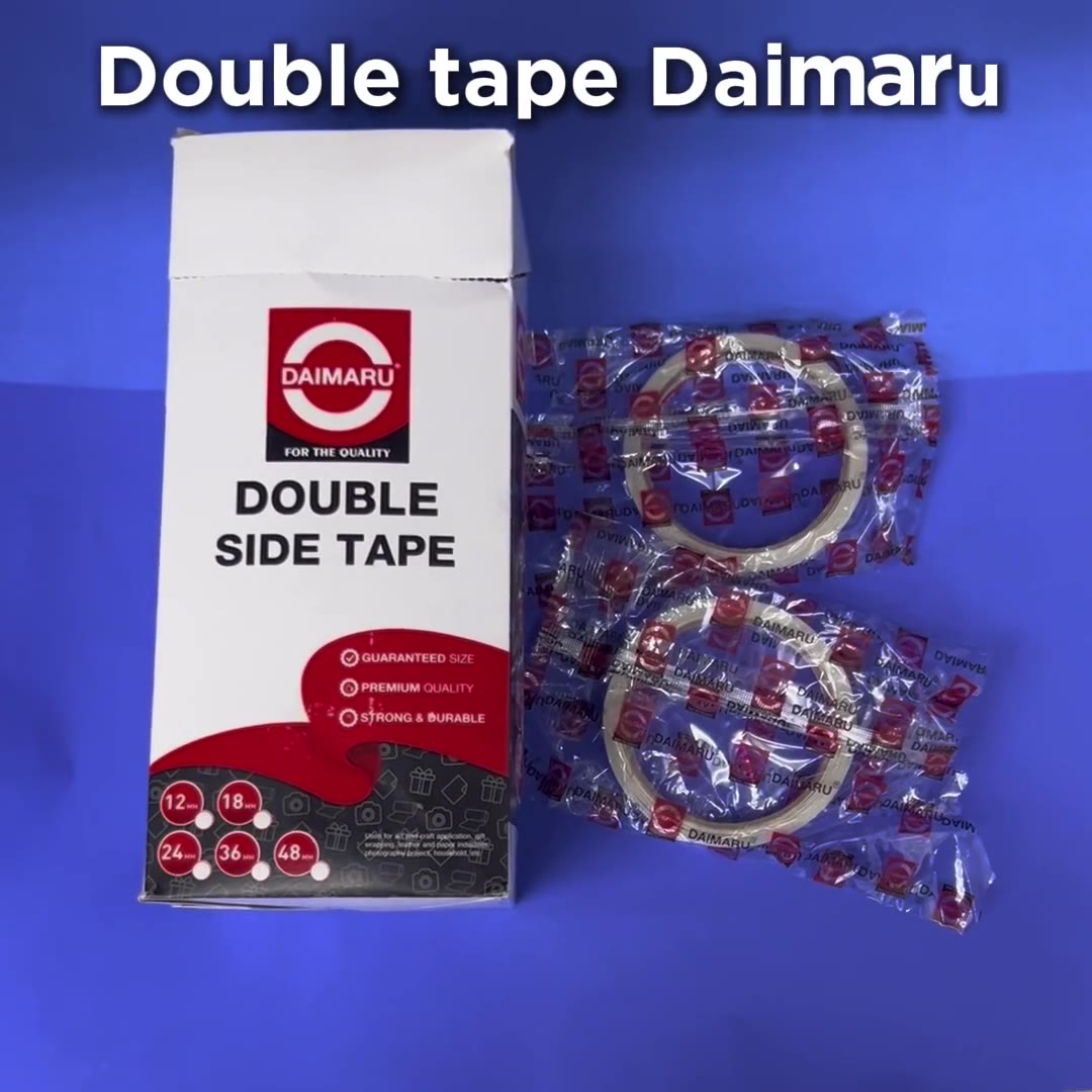 Video review Perekat Daimaru Double Tape Lebar 12mm x 12 yard / Double Side Tape