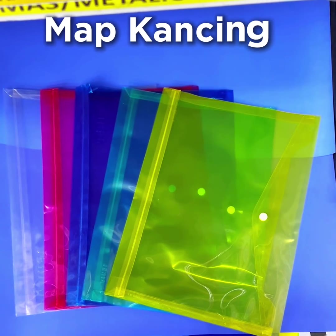 Video review Map Plastik Kancing Folio F4 Warna / Map Kancing Bening