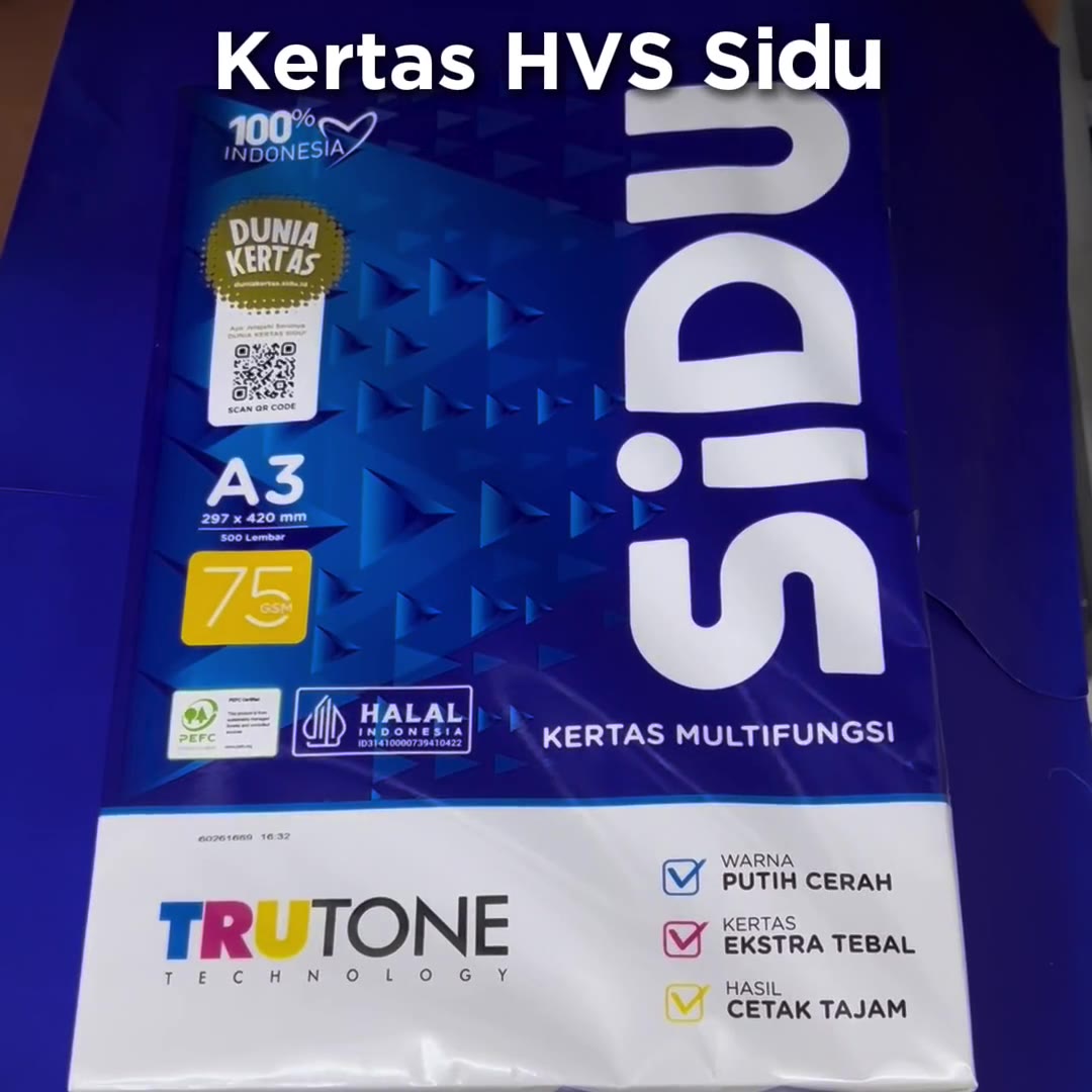 Video review Kertas HVS Sidu Ukuran A3 Tebal 75gsm