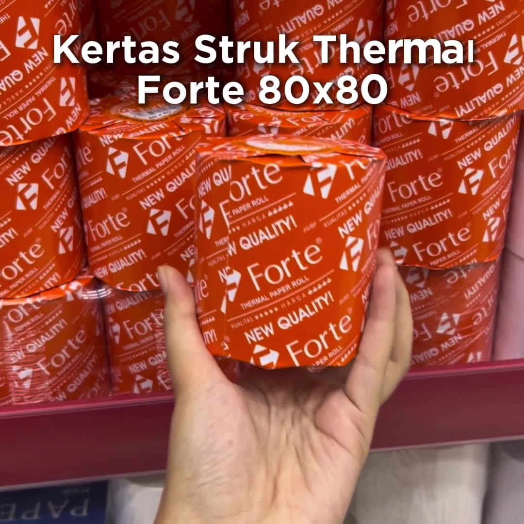 Video review Kertas Struk Thermal Forte 80x80mm TR8801A With Core / Dengan Tulang / Kertas Kasir Thermal Roll