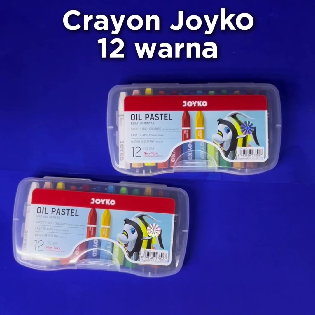 Video review Oil Pastel Joyko / Crayon Joyko 12 Warna