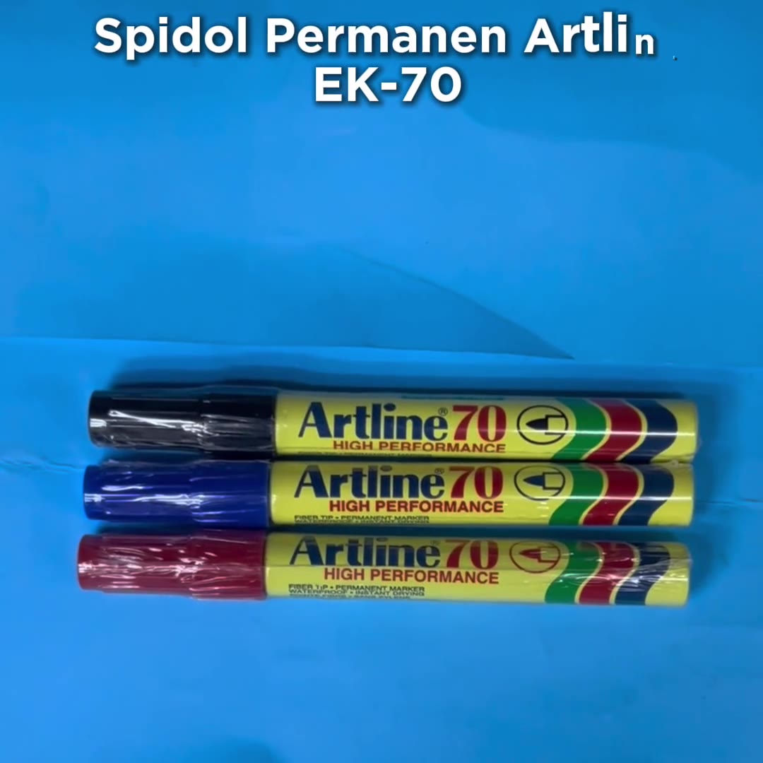 Video review Spidol Permanen Artline EK-70 Permanent Marker Warna Hitam, Biru, Merah Satuan