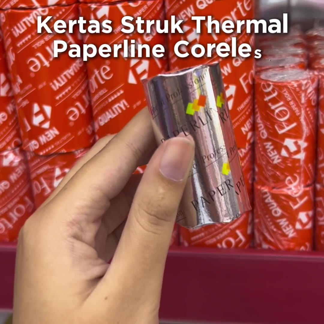 Video review Kertas Struk Thermal Forte 57x30mm TR5301A Coreless / Tanpa Tulang / Kertas Kasir Thermal Roll