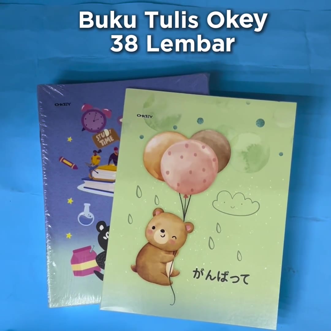 Video review Buku Tulis OKEY 38 Lembar (Kiky) Ukuran Kwarto [PACK 10 BUKU] MIX