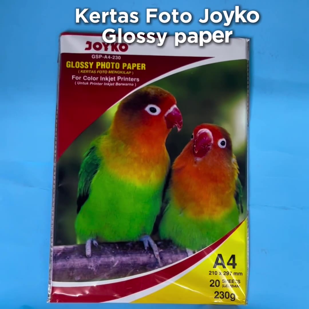 Video review Kertas Foto Joyko Glossy Photo Paper Joyko Ukuran A4 Tebal 230gsm GSP-A4-230