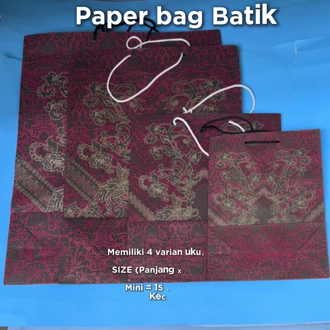 Video review Paper Bag batik / Tas Kertas Shopping Bag / Goodie Bag