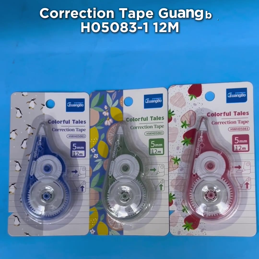Video review Tip Ex Kertas Roll Correction Tape Guangbo 12M H05083-1