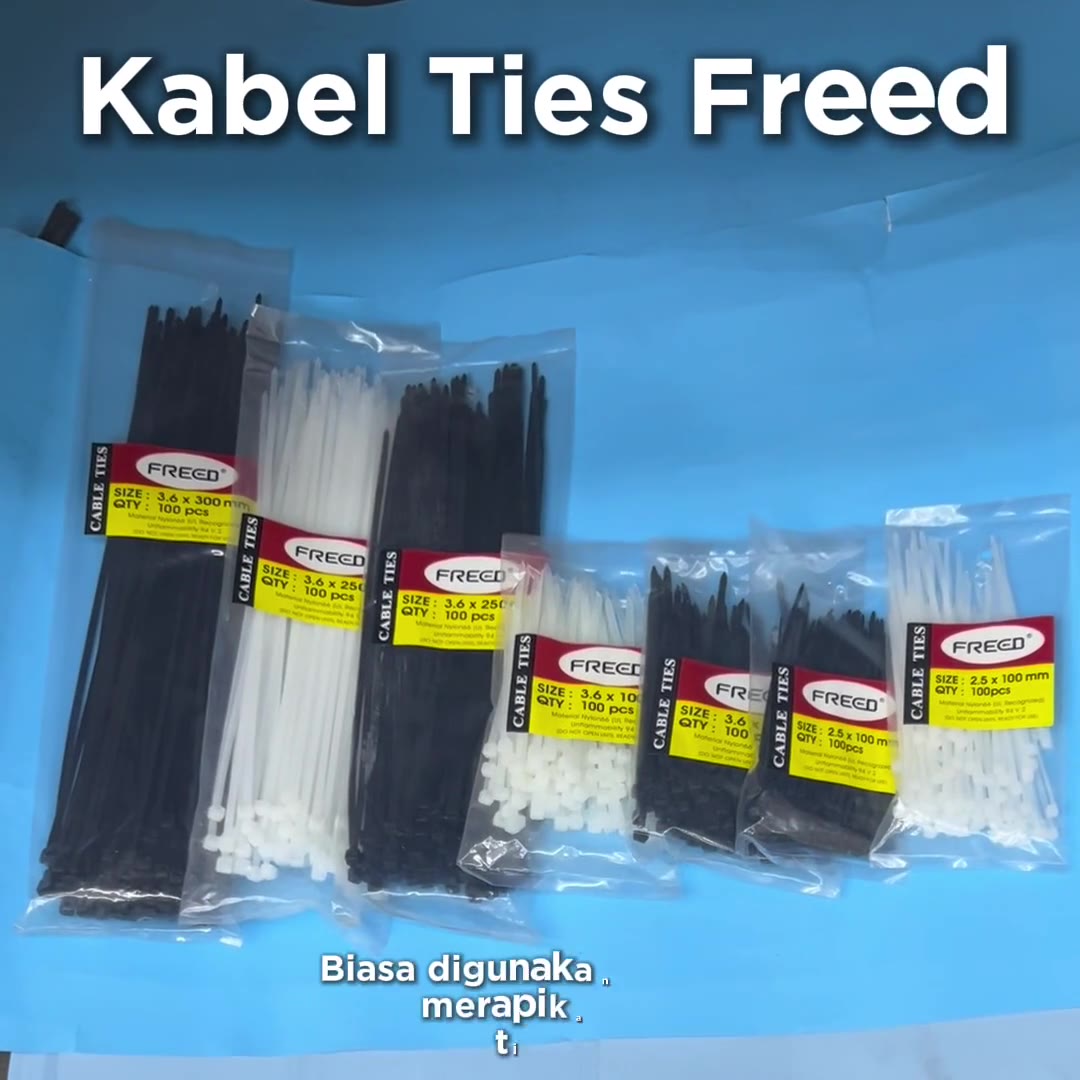 Video review Kabel Ties Freed Hitam dan Putih 3.5 x 100mm