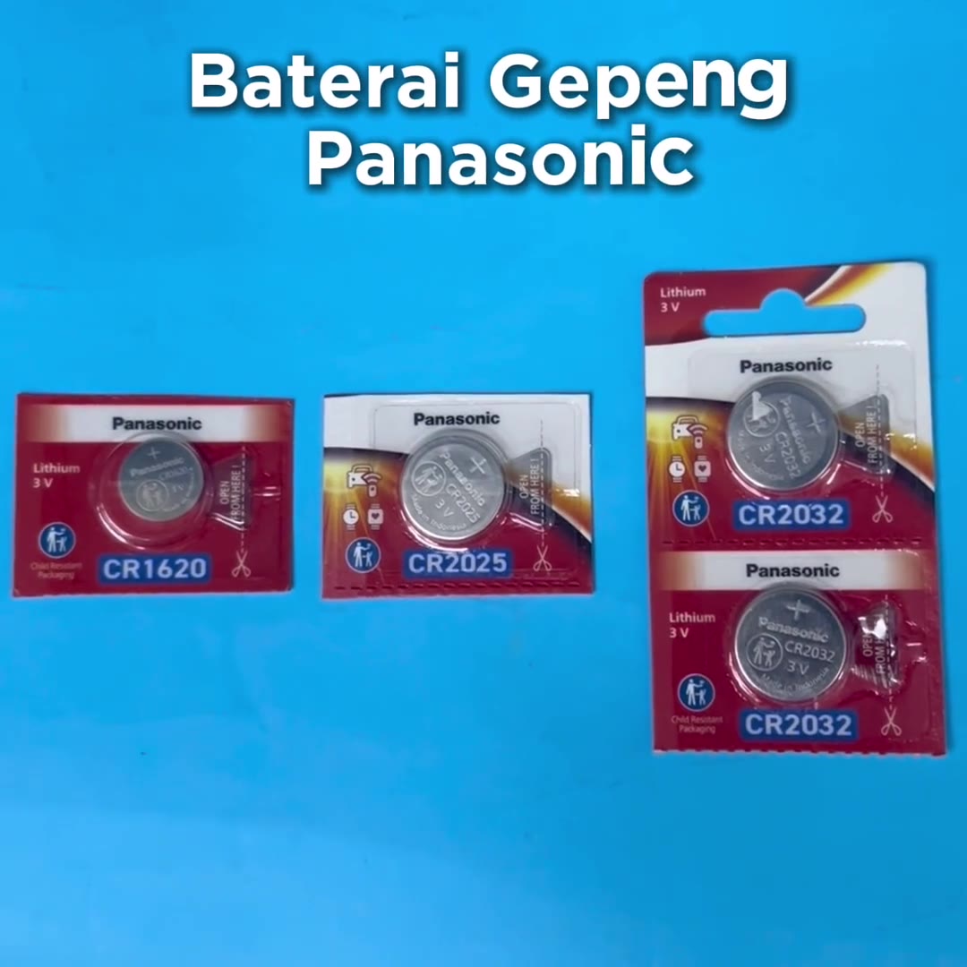Video review Baterai Gepeng Panasonic / Coin Cell Battery / CR-1620 / CR-2025 / CR-2032