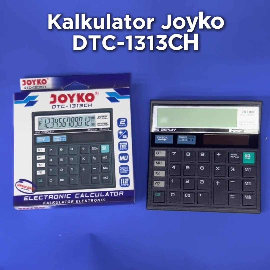 Video review Kalkulator Joyko / Calculator Tipe DTC-1313CH / 12 Digit Dual Power