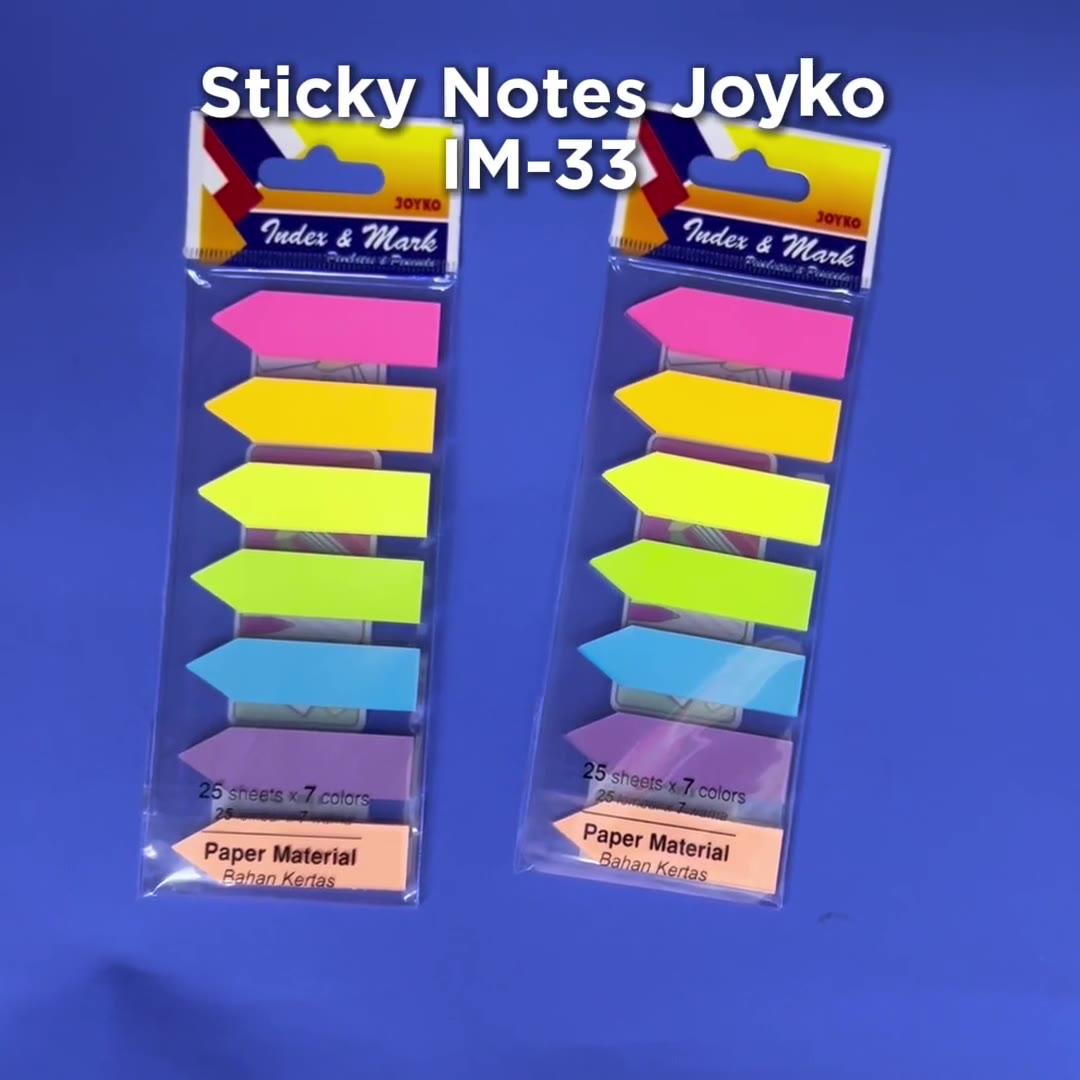 Video review Pembatas / Penanda Buku / Index Memo IM-33 Panah Kertas Joyko 7 Warna / Sticky Notes