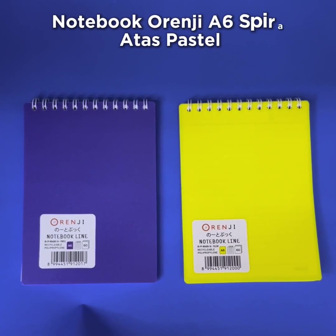 Video review Notebook Orenji Buku Agenda A6 Line Spiral Atas Pastel 60 Lembar/ Buku Catatan Bergaris